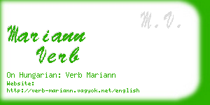 mariann verb business card